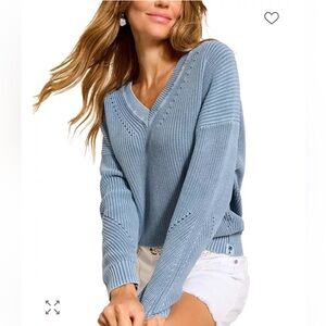 Women's Blue V-Neck Sweater from Tommy Bahama